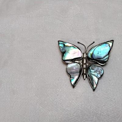 Vintage Abalone Alpaca Brooch