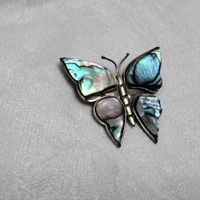 Vintage Abalone Alpaca Brooch