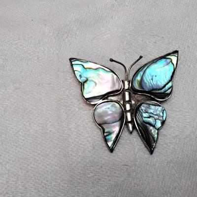 Vintage Abalone Alpaca Brooch