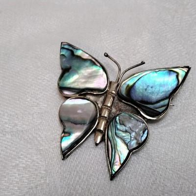 Vintage Abalone Alpaca Brooch