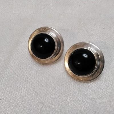 Vintage Onyx 925 Earrings