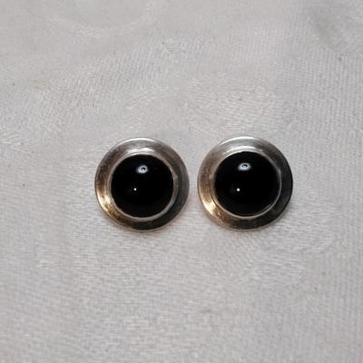 Vintage Onyx 925 Earrings