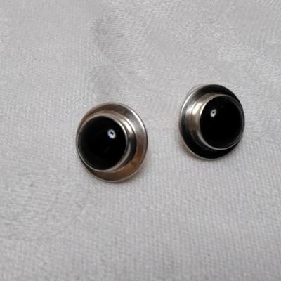 Vintage Onyx 925 Earrings
