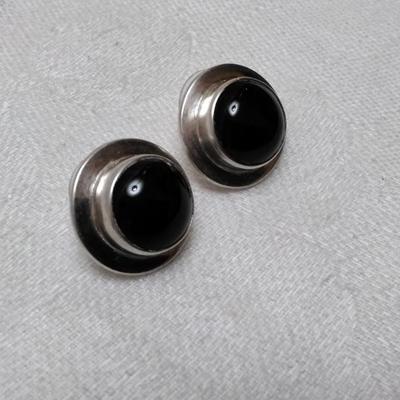Vintage Onyx 925 Earrings