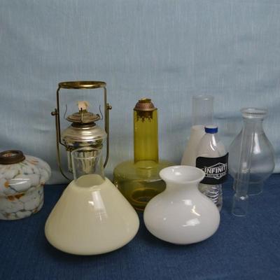 LOT 323. OIL LAMP PARTS