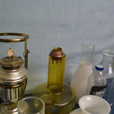 LOT 323. OIL LAMP PARTS