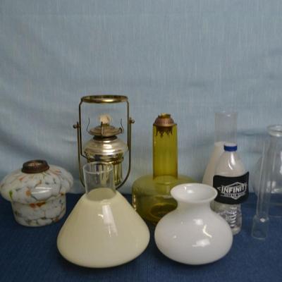 LOT 323. OIL LAMP PARTS
