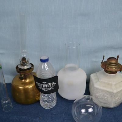 LOT 324. OIL LAMP PARTS