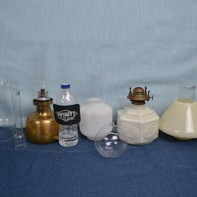 LOT 324. OIL LAMP PARTS