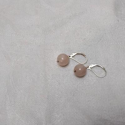 New Old Stock Rose Quartz 925 Earrings