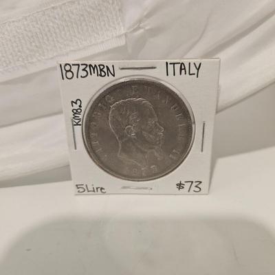 1873 MBN italy 5 lire