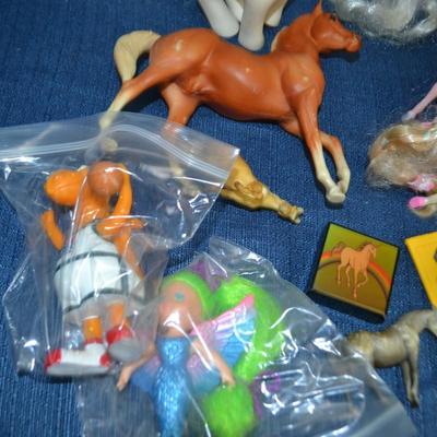 LOT 336. NURSE DOLL AND COLLECTION OF TOY HORSES