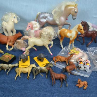 LOT 336. NURSE DOLL AND COLLECTION OF TOY HORSES