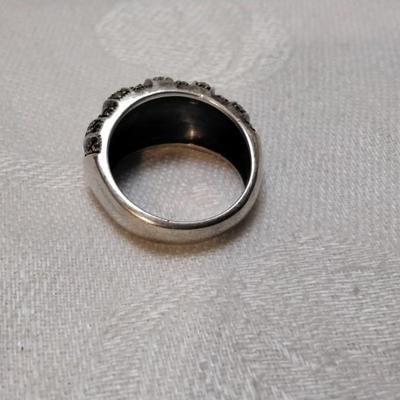 Antique Marcasite Dome 925 Ring Size 6
