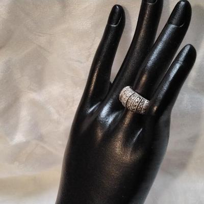 Antique Marcasite Dome 925 Ring Size 6