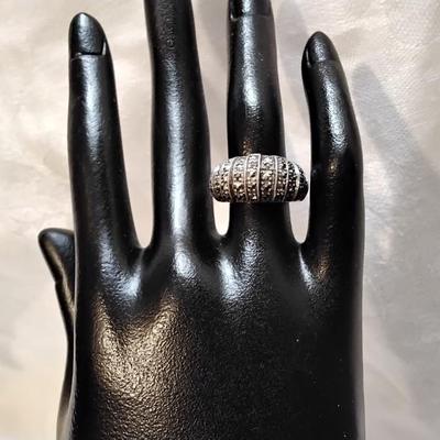 Antique Marcasite Dome 925 Ring Size 6