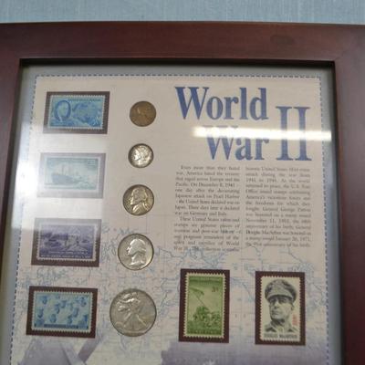 LOT 340 WORLD WAR II STAMP AND COIN SET AND BOOKS