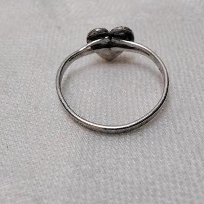 Vintage Turquoise Heart 925 Ring Size 8