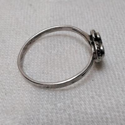 Vintage Turquoise Heart 925 Ring Size 8