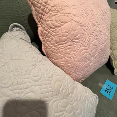Lot of 3 Throw Pillows Quilted