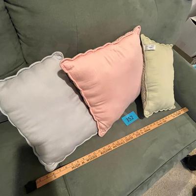 Lot of 3 Throw Pillows Quilted