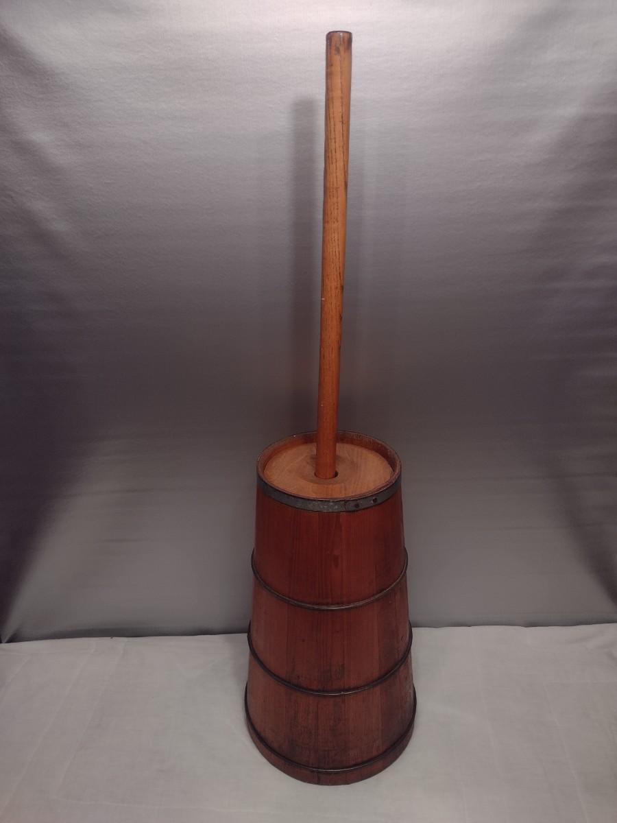 Antique Oak Slat Butter Churn with Plunger | EstateSales.org