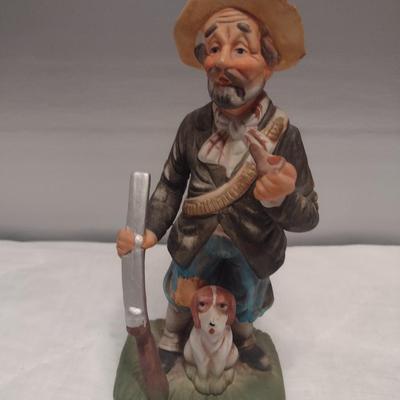 Ceramic Statuette Hunter with Hound