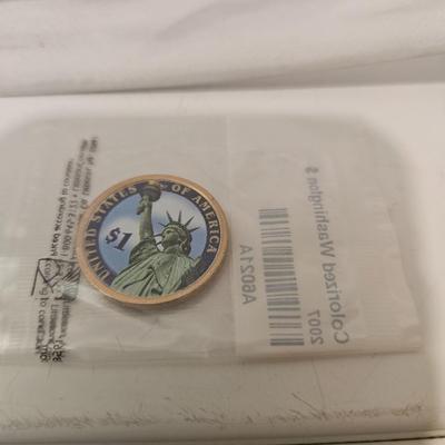 Colorized washington $1 coin