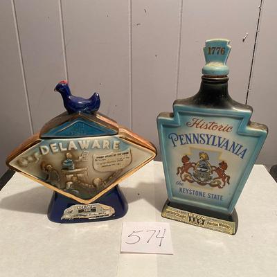 Vintage Delaware and Pennsylvania Beam Decanters