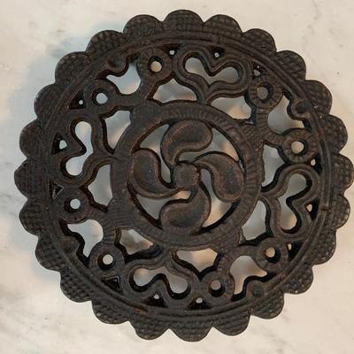 3 Cast Iron Footed Trivets