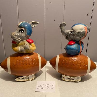 1972 Political Football Beam Decanters