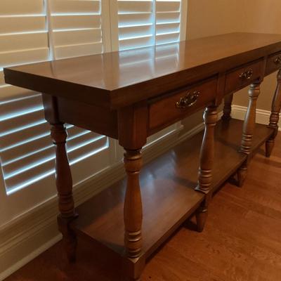 Thomasville Long Side Table with Flip-Top Server