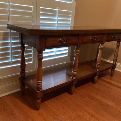 Thomasville Long Side Table with Flip-Top Server