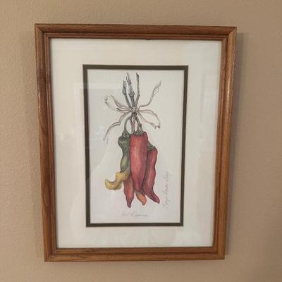 Framed Lithograph of Peppers