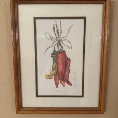 Framed Lithograph of Peppers