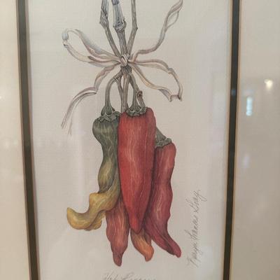 Framed Lithograph of Peppers