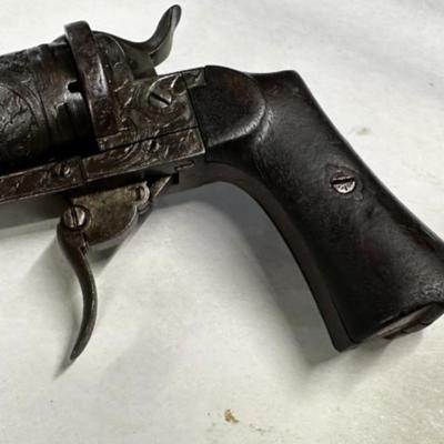 Antique Military and Civilian Weaponry - French Jongen Freres Liege Lefaucheux Pin Fire Revolver
