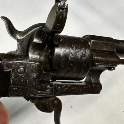 Antique Military and Civilian Weaponry - French Jongen Freres Liege Lefaucheux Pin Fire Revolver
