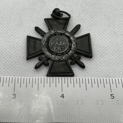 German WWII Medals, Awards, and Pins - Horthy Fire Cross for the Homeland Cross of Merit 1941 demonstration
