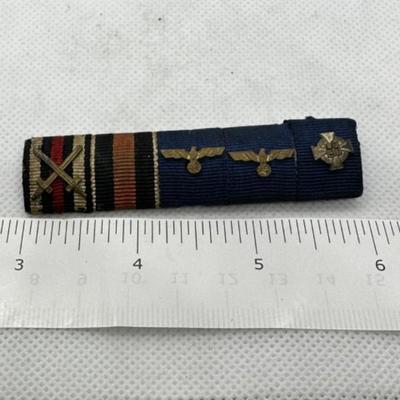 German WWII Medals, Awards, and Pins - German Ribbon Bar with Medals