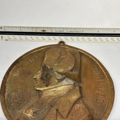 19th Century Napoleon Medallion in Gilt Bronze