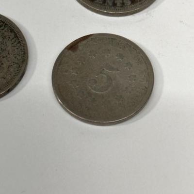 Lot of 4 x Antique Nickels 1902,1903,1905, 1872