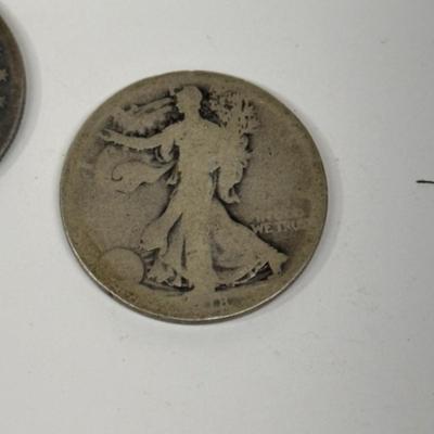 90% Silver Half Dollars - 1877 Seated - 1918 d Walking
