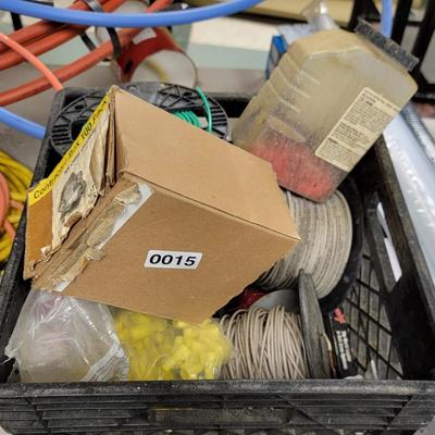 Crate of assorted wires