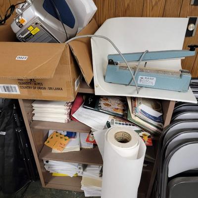 Metal Cabinet, sealer, sausage applicator, and misc. items