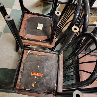 4 Metal padded chairs.