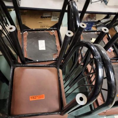 4 Metal padded chairs.