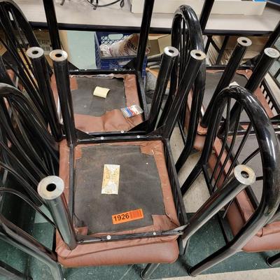 4 Metal padded chairs.