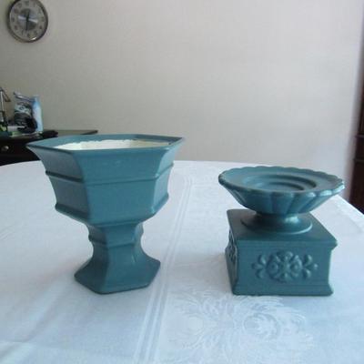 Vintage Ceramic Vase and Candle Stand