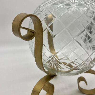 Cut Crystal & Brass Candelabra